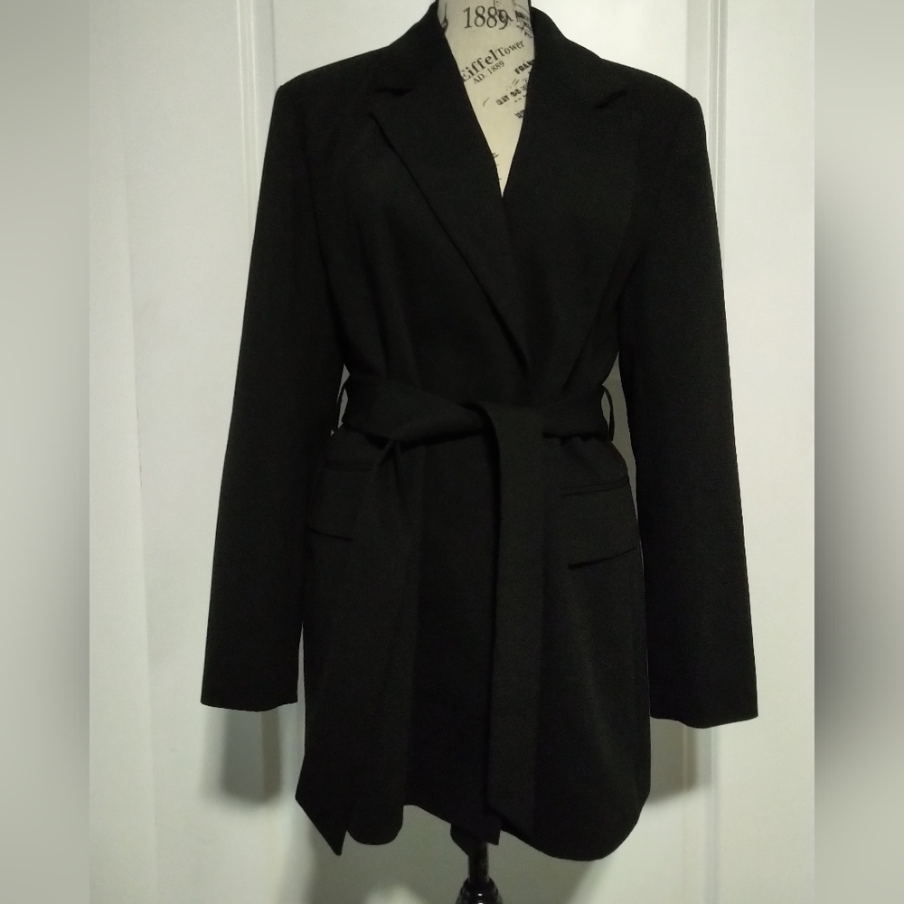 Topshop Classic Black Belted Blazer- Size 8